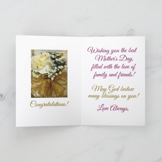 Mooie dochter, gelukige Moederdag kaart (Binnen)