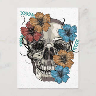 Mooie, dode Mexicaanse vrouwenkop Skull Briefkaart