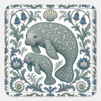 Mooie Doejong Moeder En Baby Oud Ornament Vierkante Sticker