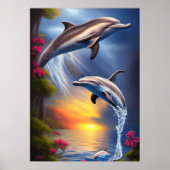Mooie dolfijn duo in het paradijs poster (Voorkant)