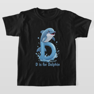 Mooie Dolfijn Kinderen T-Shirt   D is voor Dolfijn