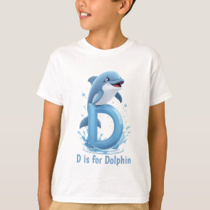 Mooie Dolfijn Kinderen T-Shirt   D is voor Dolfijn