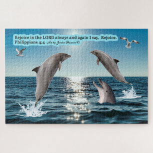 Mooie Dolfijn Schrift Puzzel Filippenzen 4:4