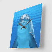 Mooie dolfijn vierkante klok (Hoek)