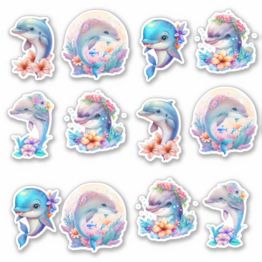 Mooie dolfijnen sticker (Voorkant)