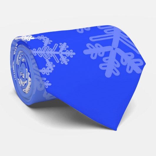 Mooie donkerblauwe en witte kerstkrullen stropdas (Opgerold)