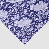Mooie Donkere Blauw en witte konijn Dedham Delft Tissuepapier (Detail)