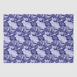 Mooie Donkere Blauw en witte konijn Dedham Delft Tissuepapier