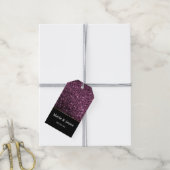 mooie donkere glittersparken cadeaulabel (Met Touw)