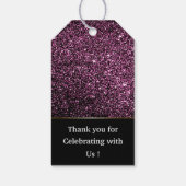 mooie donkere glittersparken cadeaulabel (Achterkant)
