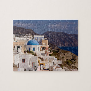 Mooie dorp Oia met witte gebouwen Legpuzzel