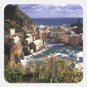 Mooie dorp Vernazza in de Cinque Vierkante Sticker