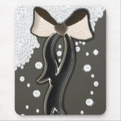 Mooie draaiende zachte roze en chocoladeboeg muismat (Voorkant)