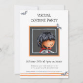 Mooie Dracula en Vleermuizen Virtuele Verkleedfees Kaart (Voorkant)