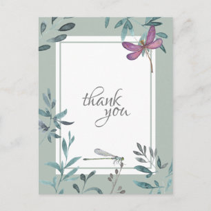 Mooie Dragonfly en Garden Greenery Dank u Briefkaart