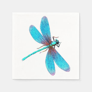 Mooie Dragonfly met Bright Blue Turquoise Servetten