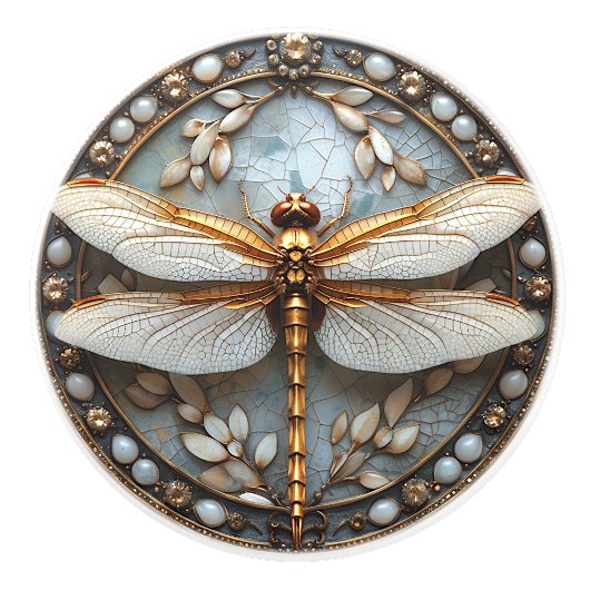 Mooie Dragonfly Pareltjes Gouden Moeder van Pearl Keramische Knop
