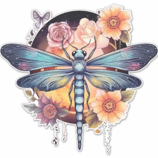 Mooie Dragonfly Sticker (Voorkant)