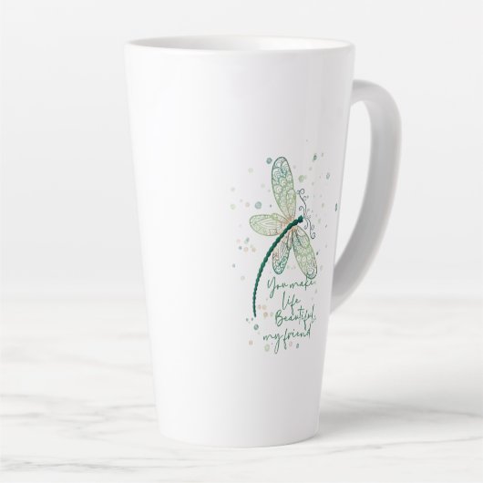 Mooie drakenvlucht - Je maakt het leven mooi Latte Mok (Rechterhoek)