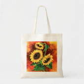 Mooie drie zonnebloemen Canvas tas - Schilderen (Voorkant)