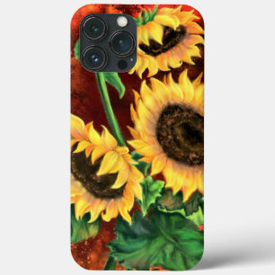 Mooie drie zonnebloemen - Kunst schilderen iPhone 13 Pro Max Hoesje