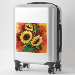 Mooie drie zonnebloemen - Migned Art Painting Sticker