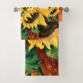 Mooie drie zonnebloemen - Schilderen  Bad Handdoek (Insitu)