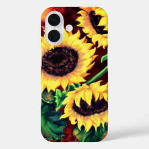 Mooie drie zonnebloemen - Schilderen iPhone 16 Hoesje