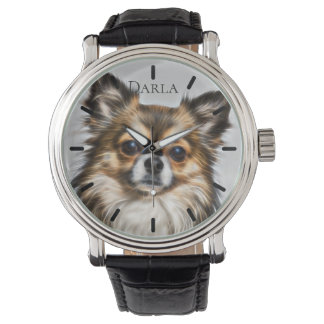 Mooie Driekleur Chihuahua Aangepast Gepersonalisee Horloge
