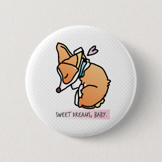 mooie dromen, corgi baby. Rond speld badge. Ronde Button 5,7 Cm