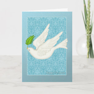 Mooie Duif voor Pascha met het Blad van de Olijf Kaart