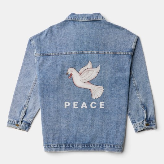 Mooie duif vrede Inspirerend pacifist Denim Jacket (Achterkant)