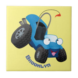 Mooie duinbuggy offroad voertuig cartoon tegeltje
