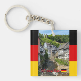 Mooie Duitse dorp Monschau in de zomer reis Sleutelhanger