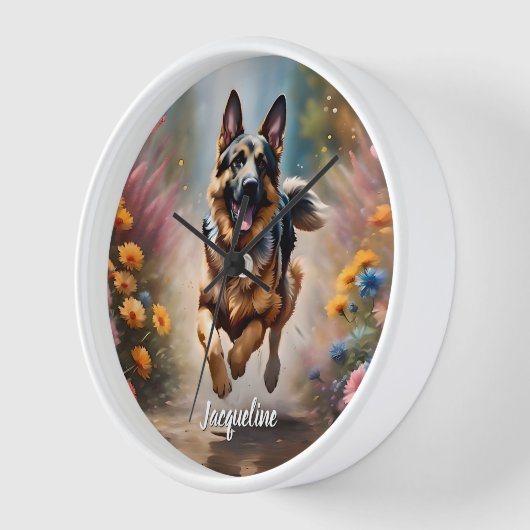 Mooie Duitse Herder Hond & Bloemen (Hoek)