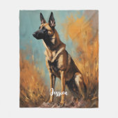 Mooie Duitse Malinois Fleece Deken (Voorkant)