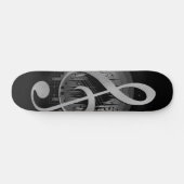 Mooie dun - zilver skateboard (Horizontaal)