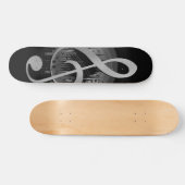 Mooie dun - zilver skateboard (Horizontaal)
