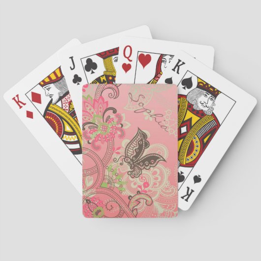 Mooie, dunne kant flory speelkaarten (Achterkant)