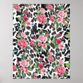 Mooie, dunne rozen en luipaard poster (Voorkant)