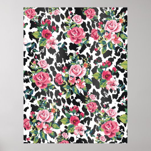 Mooie, dunne rozen en luipaard poster (Voorkant)