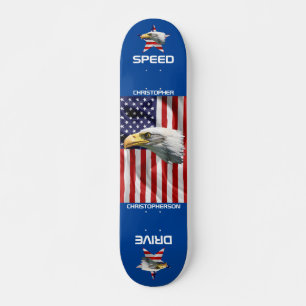 Mooie Eagle, de Amerikaanse vlag, patriottisch Skateboard