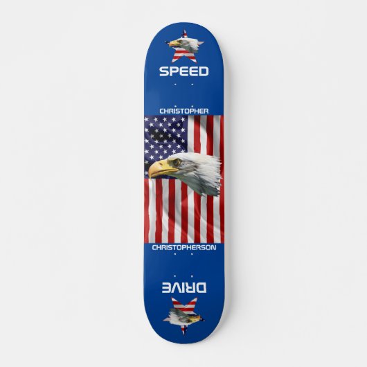 Mooie Eagle, de Amerikaanse vlag, patriottisch Skateboard (Voorkant)