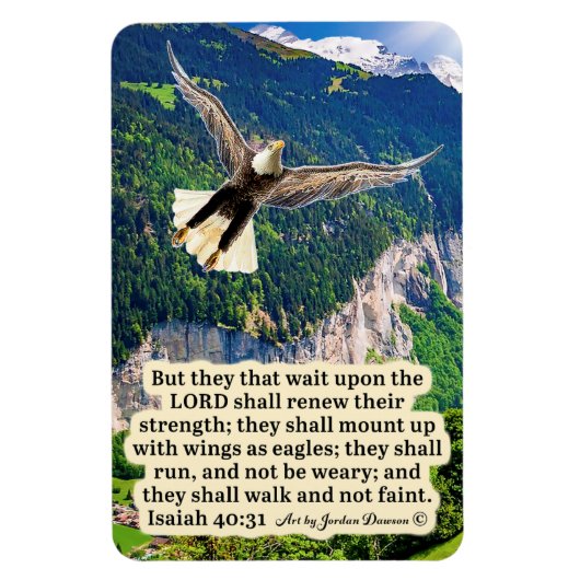 Mooie Eagle Schrift Magneet Jesaja 40:31 (Verticaal)