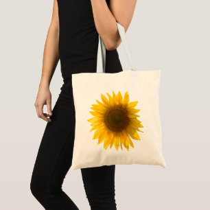 Mooie Echte Zonnebloem Foto Minimalistisch Patroon Tote Bag