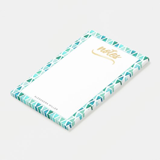 Mooie Edelstenen Grens Goud Faux Folie Naam Post-it® Notes (Schuin)