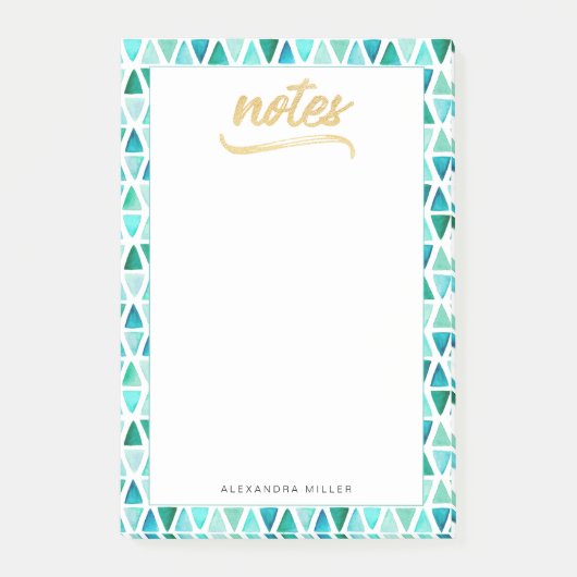 Mooie Edelstenen Grens Goud Faux Folie Naam Post-it® Notes (Voorkant)