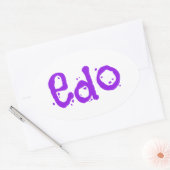Mooie Edo Ovale Sticker (Envelop)