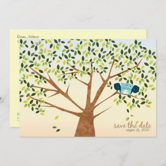 Mooie Eekhoorn Boom Bewaar de Datum Save The Date (Voorkant / Achterkant)