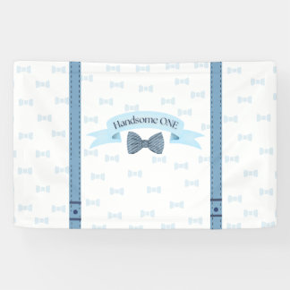 Mooie Eén Baby Jongen Eerste Verjaardag Banner
